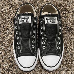 Converse Black and White Slip-On Shoes